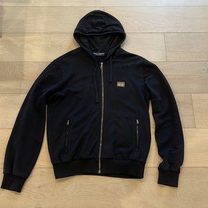 Dolce and Gabbana black hoodie with zipper